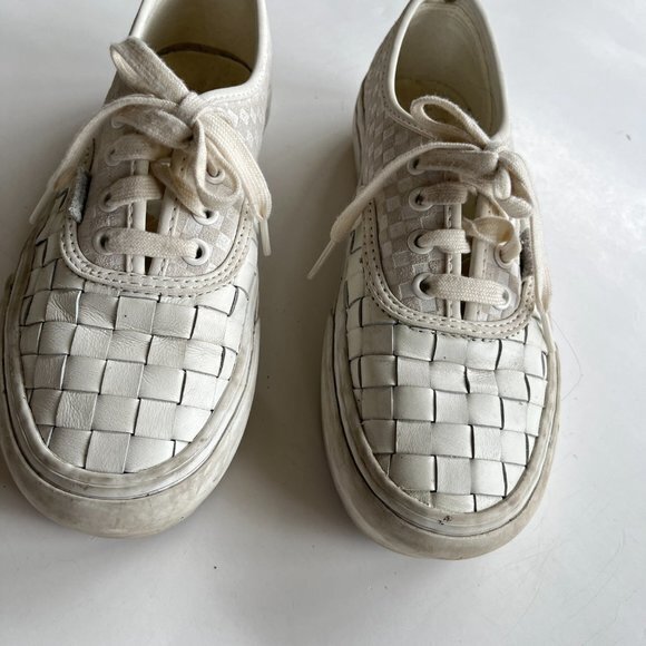VANS Platform Checkered White Women Size 7 Mens Size 5.5 Leather Skate Sneakers - Picture 2 of 6